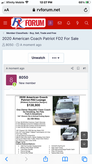 2020 American Coach Patriot FD2
