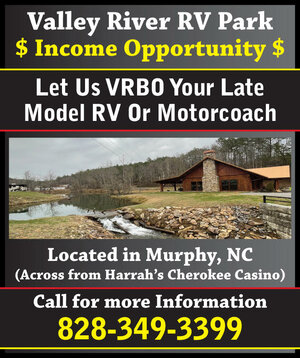 RENT YOUR RV OR MOTORCOACH INSTEAD OF PAYING STORAGE EARN INCOME VALLEY RIVER RV PARK 8283493399