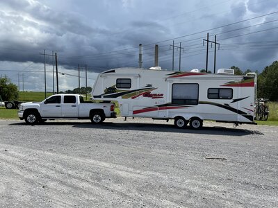 Complete camping rig. Chevy 2500HD + Cougar 291RLS