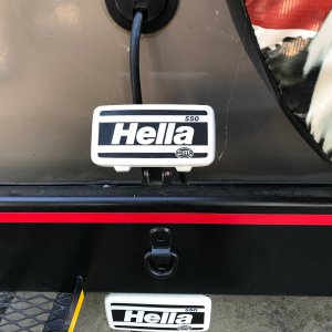 Hella bumper mounted back up lighting